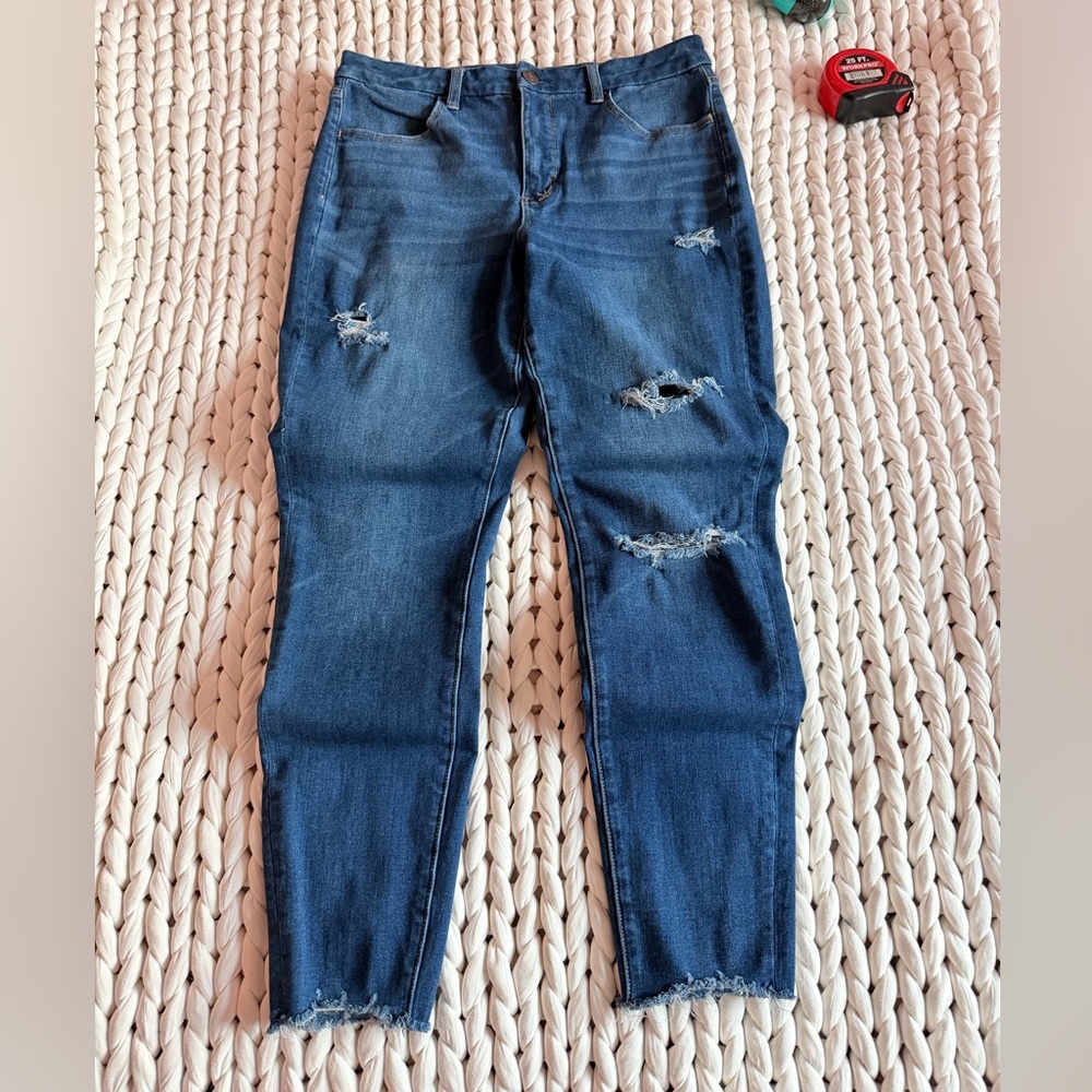 american eagle curvy hi rise jegging jeans size 12 raw hem 27” inseam